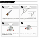 Anti-corrosion LED Downlight 6W Anti-Glare Led Ceiling Lamp LED Spot Lighting Bedroom Kitchen Led Recessed Three-color Lamp