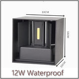 Waterproof Outdoor LED Wall light 6W 12W 15W COB High brightness Up and downlight wall sconce lighting fixture indoor decor