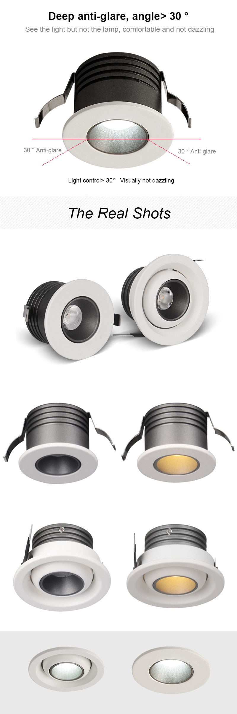 New Design CRI90 Dimmable Led Downlight Light 3W Round Recessed Ceiling Lamp AC 110V 220V Home Decor Indoor Spot Lighting 2021