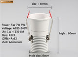 Dimmable embedded COB Downlight AC90V-260V 5W 7w 9W Recessed Led ceiling lamp Spot light Indoor lighting