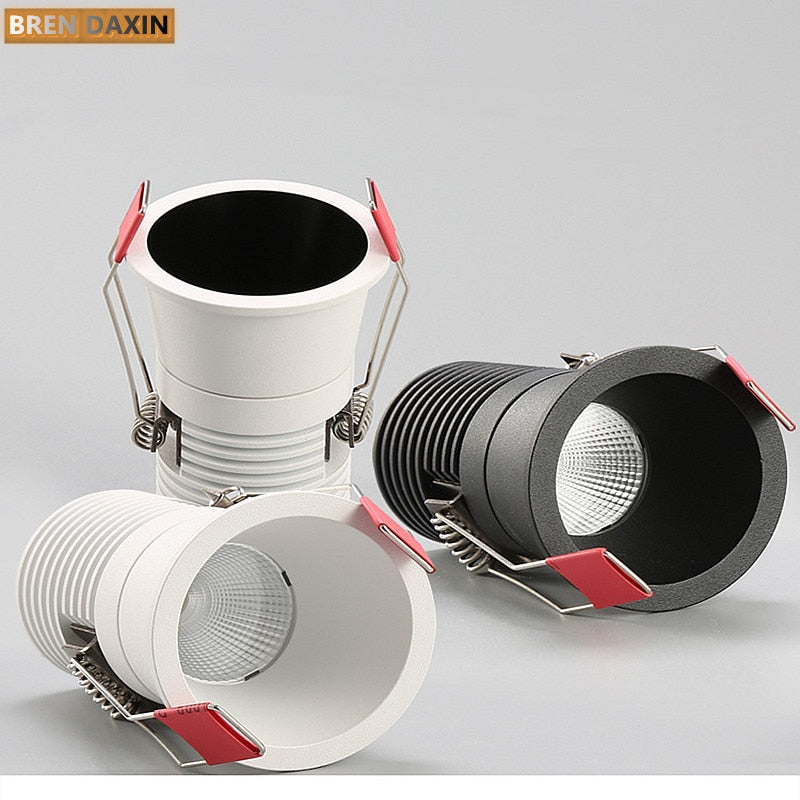 Dimmable embedded COB Downlight AC90V-260V 5W 7w 9W Recessed Led ceiling lamp Spot light Indoor lighting