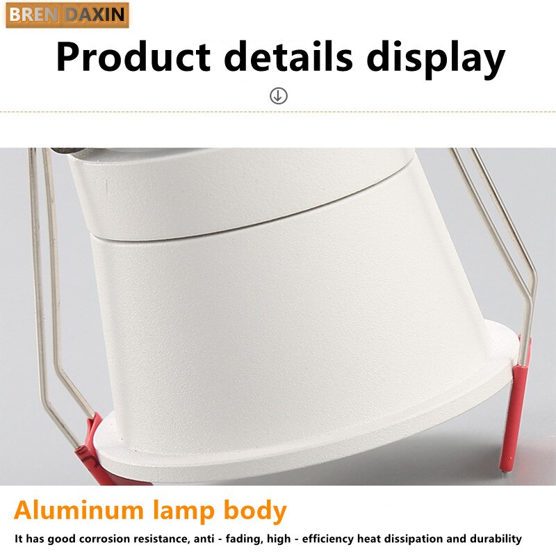 Dimmable embedded COB Downlight AC90V-260V 5W 7w 9W Recessed Led ceiling lamp Spot light Indoor lighting