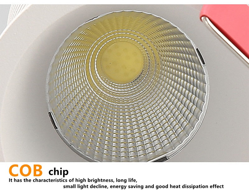 Dimmable embedded COB Downlight AC90V-260V 5W 7w 9W Recessed Led ceiling lamp Spot light Indoor lighting