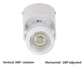 High quality dimmable Rotating LED Downlights Surface Mounted adjustment COB ac85-265V 10W 15W LED Ceiling Lamp Spot lights