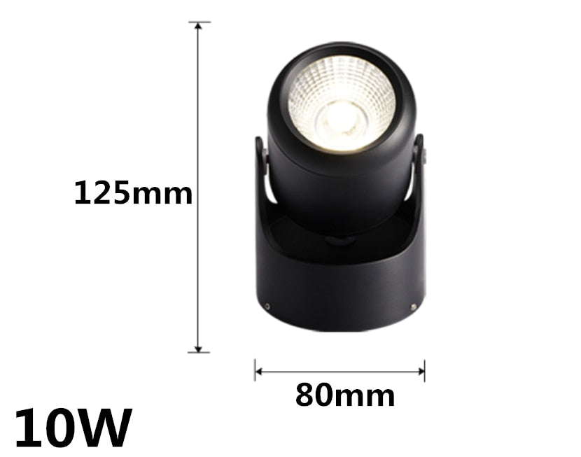 High quality dimmable Rotating LED Downlights Surface Mounted adjustment COB ac85-265V 10W 15W LED Ceiling Lamp Spot lights