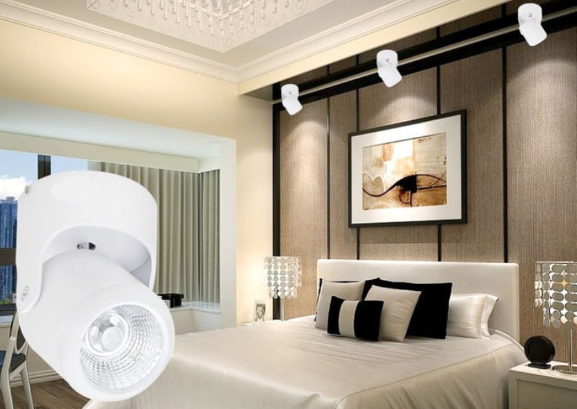 High quality dimmable Rotating LED Downlights Surface Mounted adjustment COB ac85-265V 10W 15W LED Ceiling Lamp Spot lights