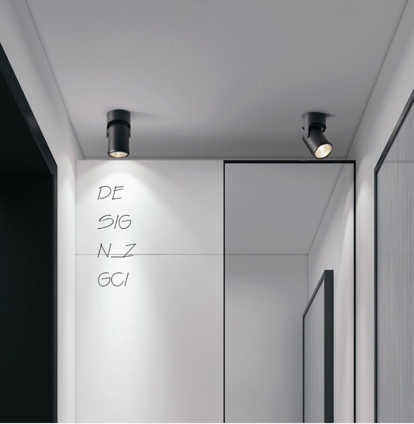 High quality dimmable Rotating LED Downlights Surface Mounted adjustment COB ac85-265V 10W 15W LED Ceiling Lamp Spot lights