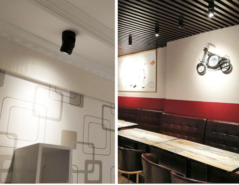 High quality dimmable Rotating LED Downlights Surface Mounted adjustment COB ac85-265V 10W 15W LED Ceiling Lamp Spot lights