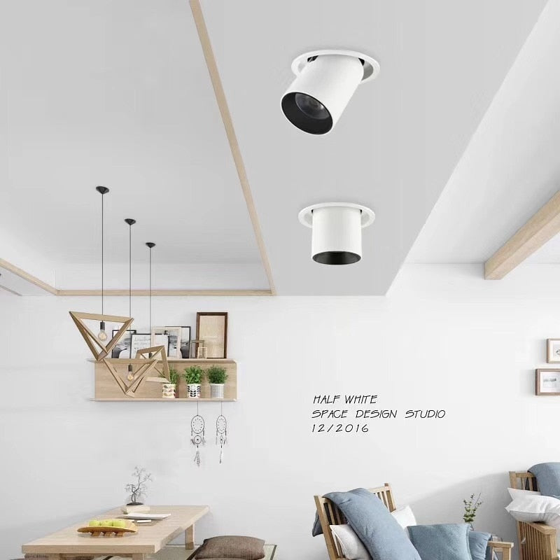 Recessed dimmable LED Spot Downlight 90° Folding 360° Rotating Indoor Ceiling Lamp 7W 10W 12W 15W Room Kitchen Lamp AC110V 220V