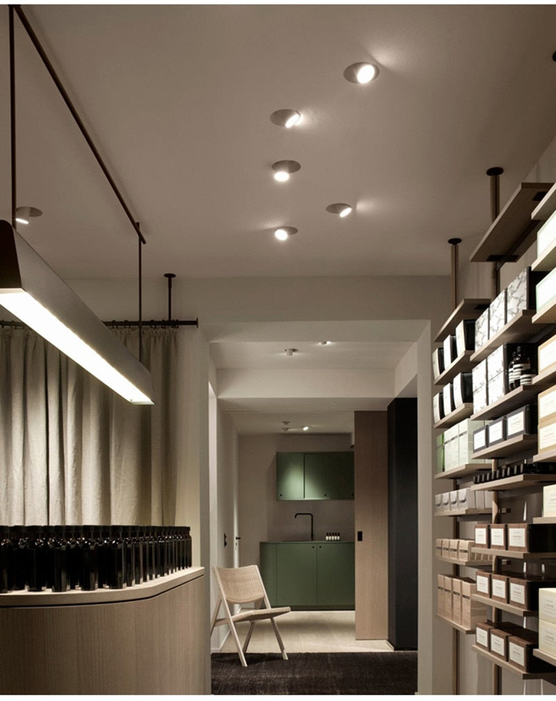 Recessed dimmable LED Spot Downlight 90° Folding 360° Rotating Indoor Ceiling Lamp 7W 10W 12W 15W Room Kitchen Lamp AC110V 220V