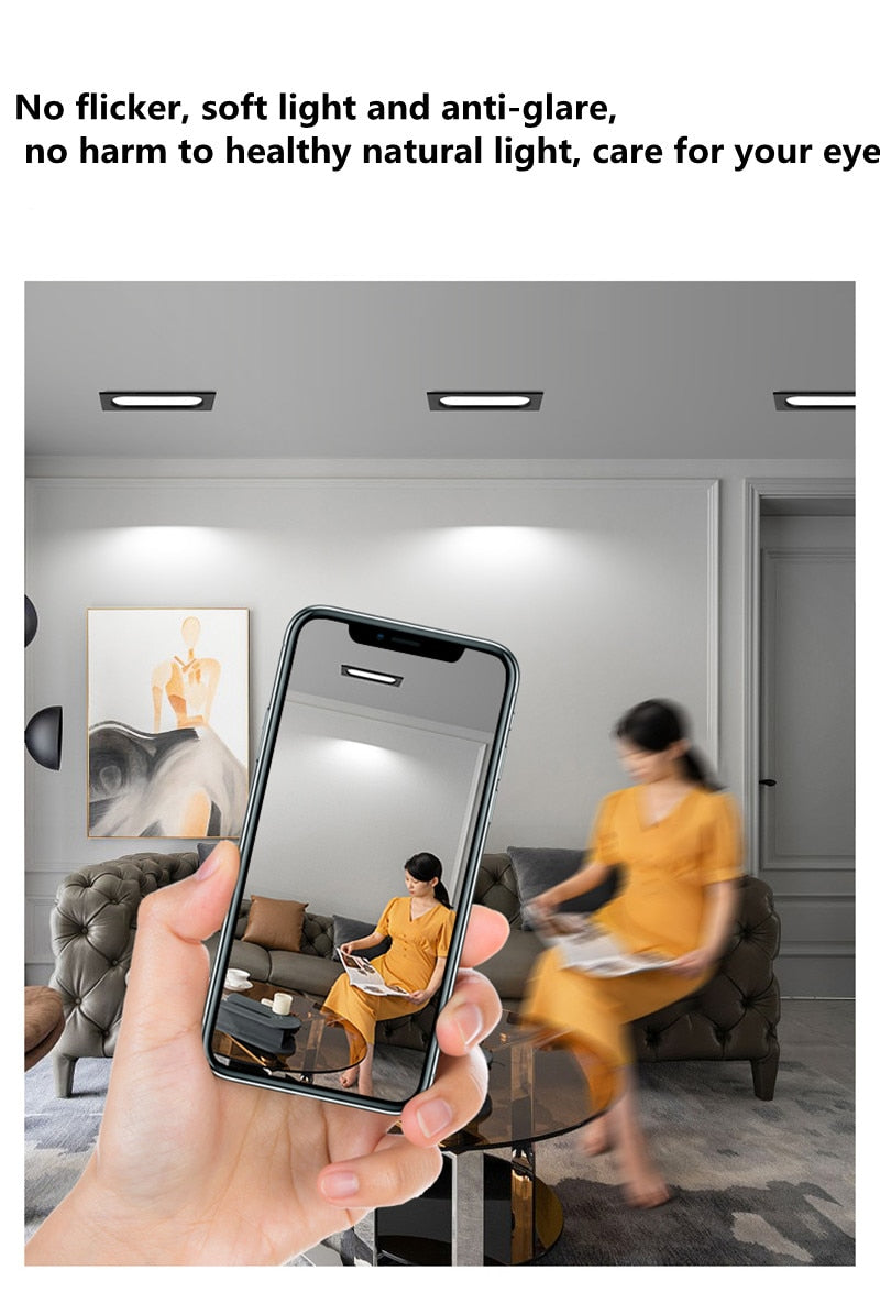 Anti-Glare Downlight LED Ceiling lamp 10W 14W Home Improvement Living Room Corridor Recessed 110-240V COB Spotlight