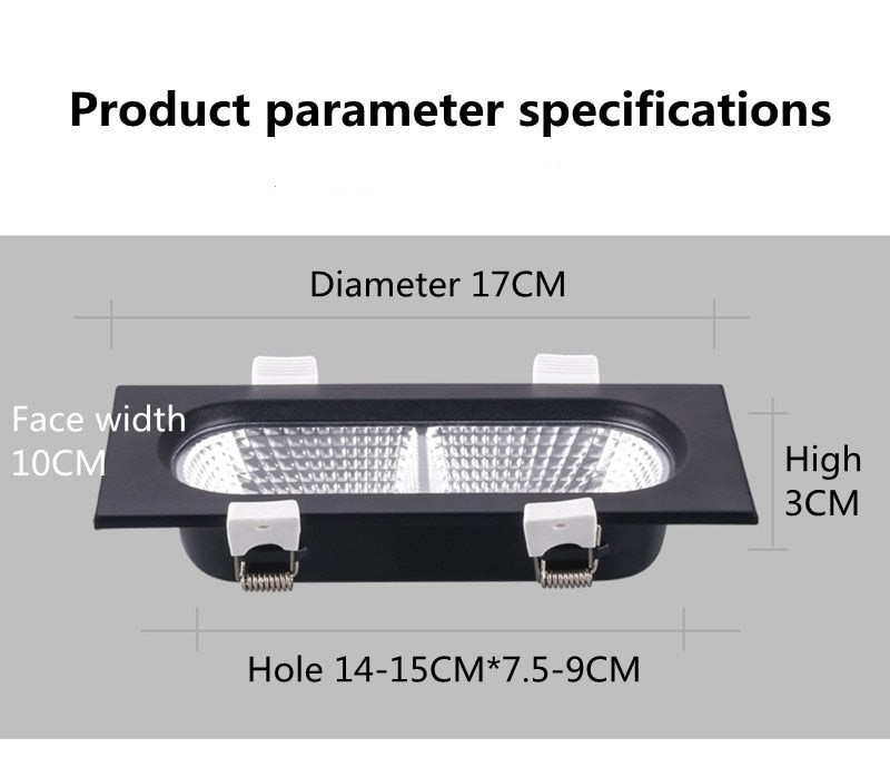 Anti-Glare Downlight LED Ceiling lamp 10W 14W Home Improvement Living Room Corridor Recessed 110-240V COB Spotlight