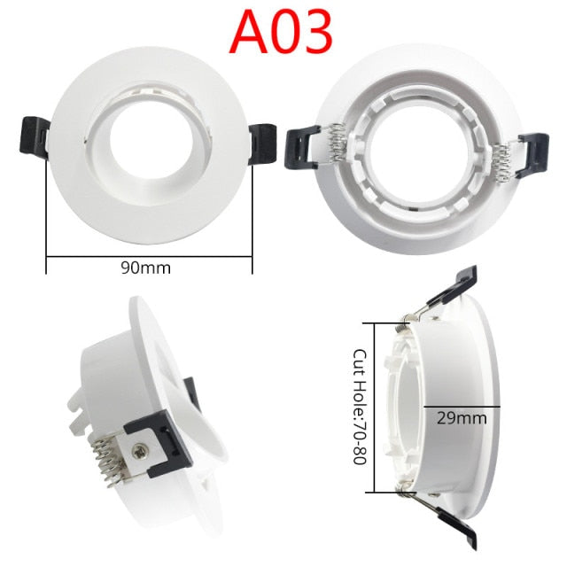 MR16 GU10 Surface Mounted Ceiling Spot Light Frame Frosted Plastic Recessed Downlight Wholesale Price Lighting Fixtures