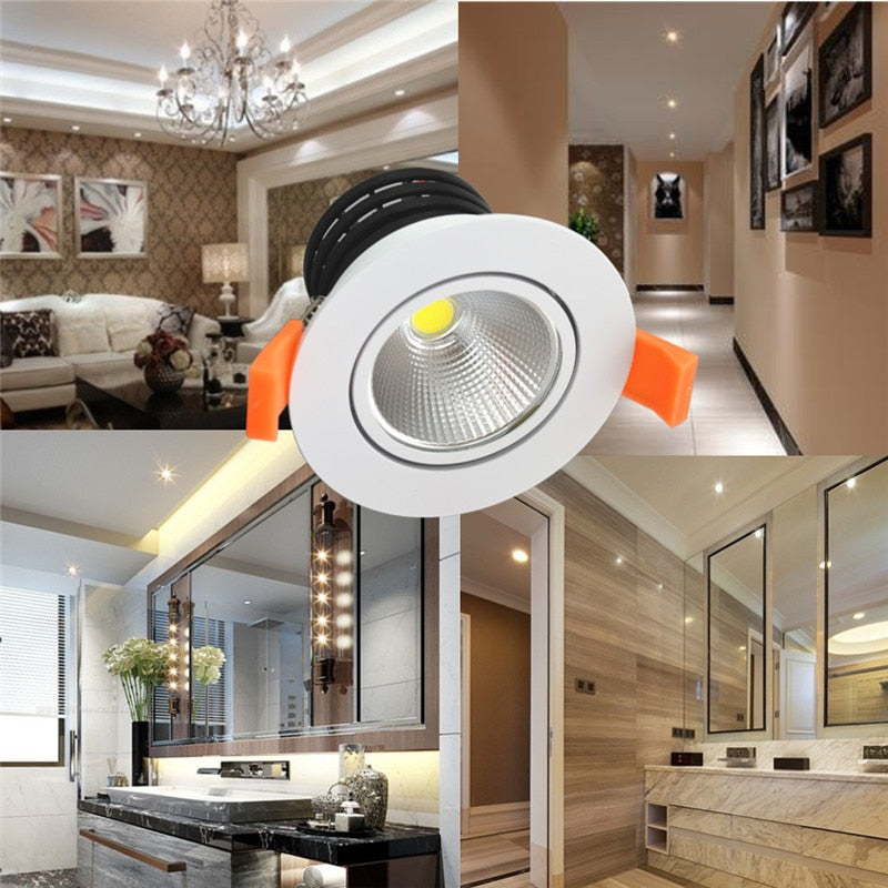 Dimmable LED COB chip downlight dimmer 3W 5W 7W 3pcs lot Recessed white led lamp epistar LED Ceiling light Spot Light Lamp bulb