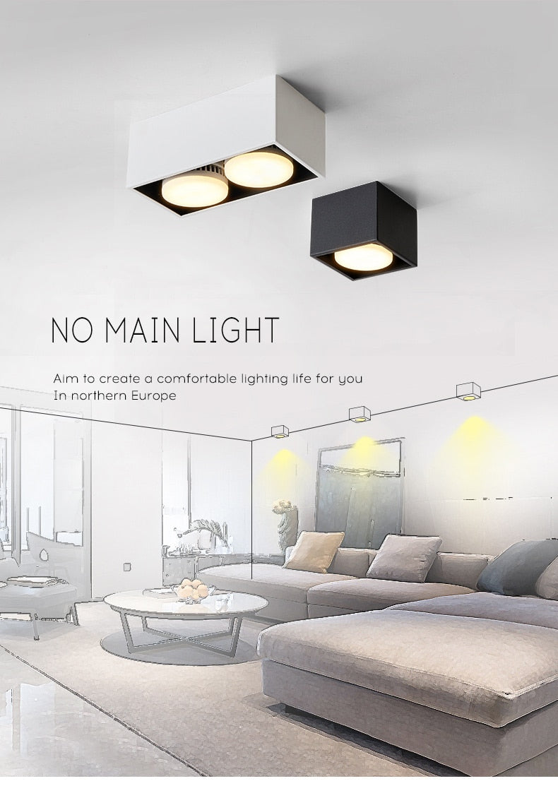 Surface mounted downlight living room no main light box ceiling light grille ceiling lamp aisle ceiling spotlight