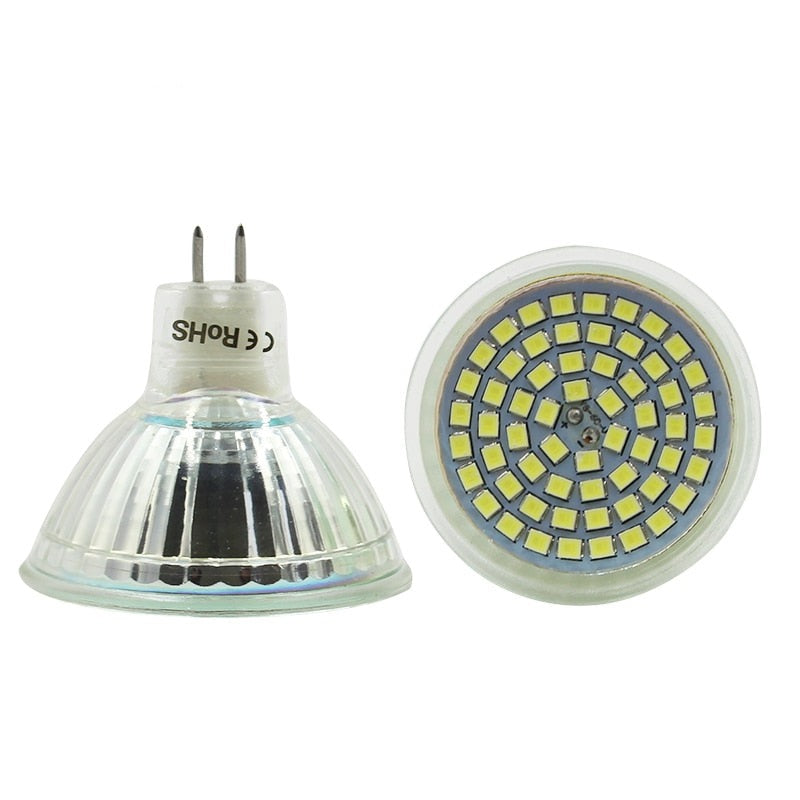 Glass LED Spotlight Bulb MR16 GU5.3 220-240V 3.5W 60LED 50CM Diameter Cup Shape For Downlight Wall Lamp Indoor Using