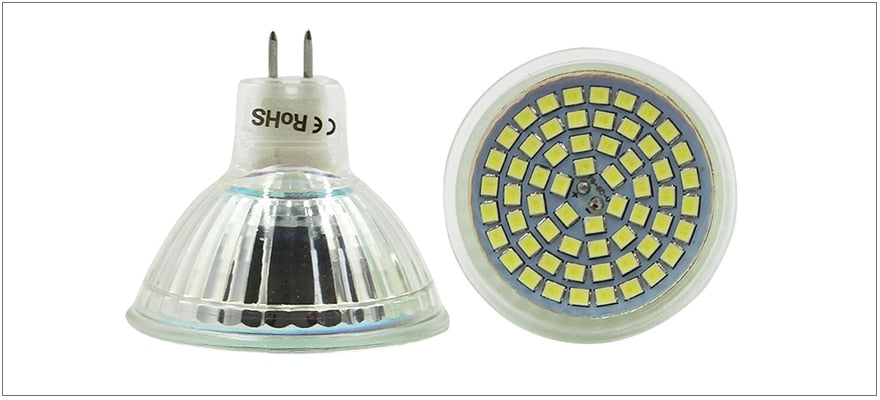 Glass LED Spotlight Bulb MR16 GU5.3 220-240V 3.5W 60LED 50CM Diameter Cup Shape For Downlight Wall Lamp Indoor Using