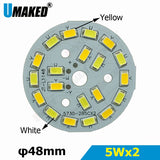 Warm/Cold White two color in one PCB 48mm 5730 SMD Light Board 5Wx2 Led Lamp Panel For Ceiling PCB With LED diy for downlight