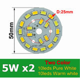 Warm/Cold White two color in one PCB 48mm 5730 SMD Light Board 5Wx2 Led Lamp Panel For Ceiling PCB With LED diy for downlight