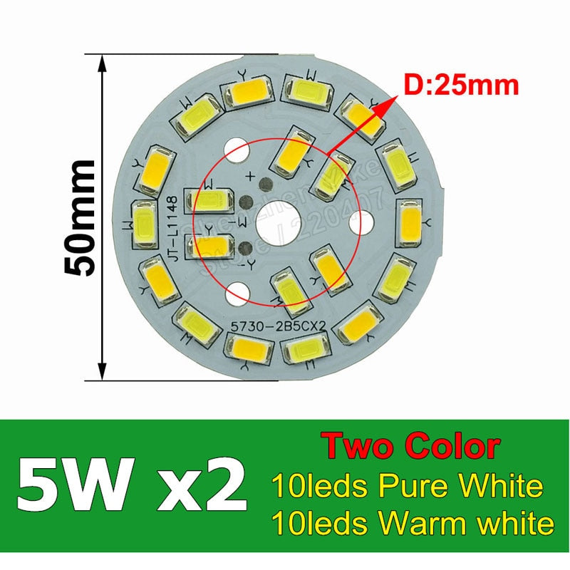 Warm/Cold White two color in one PCB 48mm 5730 SMD Light Board 5Wx2 Led Lamp Panel For Ceiling PCB With LED diy for downlight