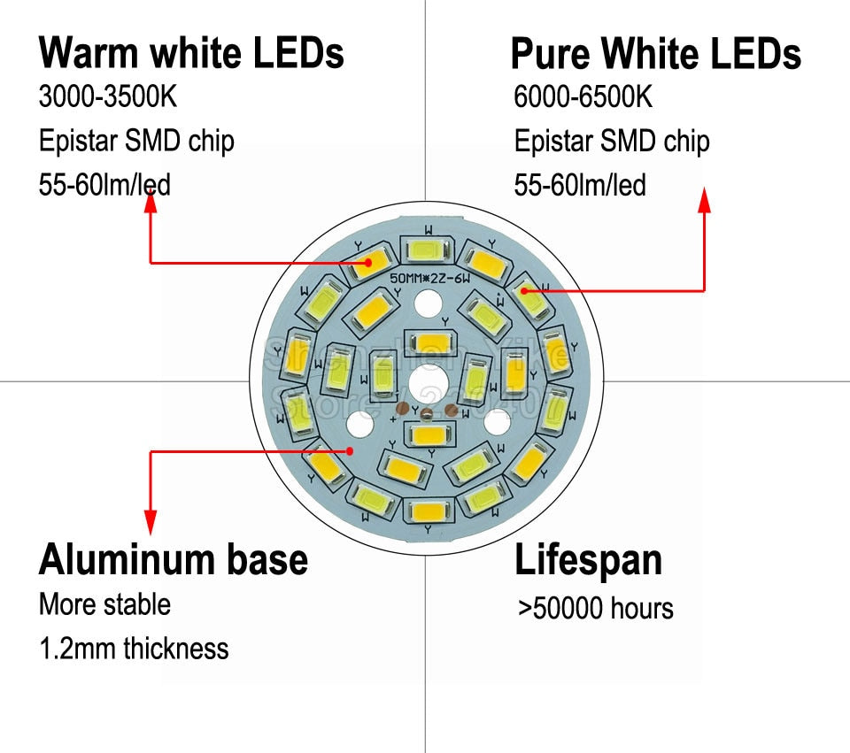 Warm/Cold White two color in one PCB 48mm 5730 SMD Light Board 5Wx2 Led Lamp Panel For Ceiling PCB With LED diy for downlight