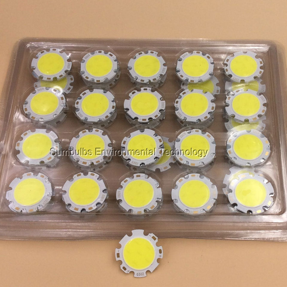 LED round Chip Light Source For Spotlight Downlight Warm Natural Cold White 10pcs/lot 28mm 3W 5W 7W 10W 12W COB LED Lamp