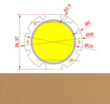 LED round Chip Light Source For Spotlight Downlight Warm Natural Cold White 10pcs/lot 28mm 3W 5W 7W 10W 12W COB LED Lamp