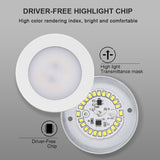 Ceiling Lighting LED Downlight AC 220V 3W 5W 7W LED Spot Light Temputer Ultra-thin Punch-free Ceiling Type Round Ring Lamp Home
