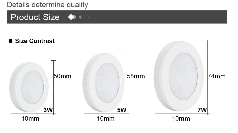 Ceiling Lighting LED Downlight AC 220V 3W 5W 7W LED Spot Light Temputer Ultra-thin Punch-free Ceiling Type Round Ring Lamp Home