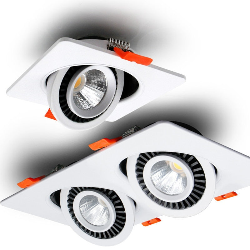 Dimmable 360° Rotation Recessed LED Downlight 7W 9W 12W 14W 18W 24W COB Spot Light Decoration Ceiling Lamp AC85-265V Indoor Lighting