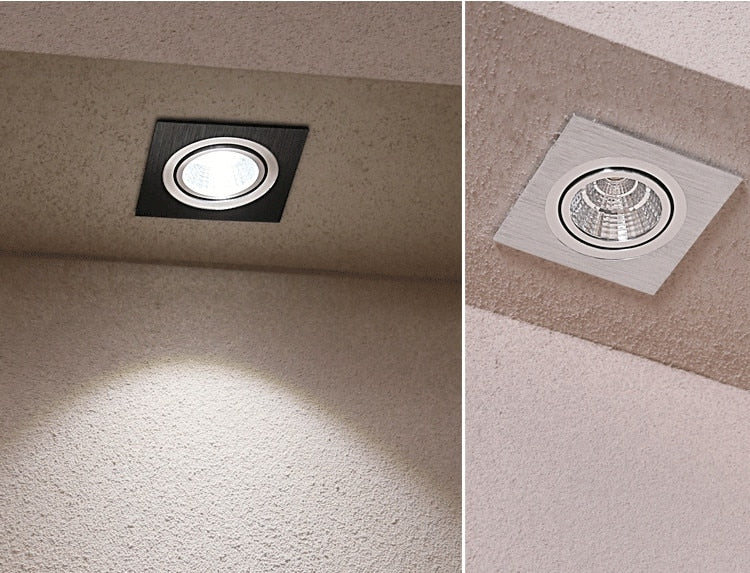 Black Silver Square Dimmable LED COB Downlight 7W 9W 12W 14W 28W 24W LED Recessed Ceiling Downlight LED COB Spot Light AC90-265V
