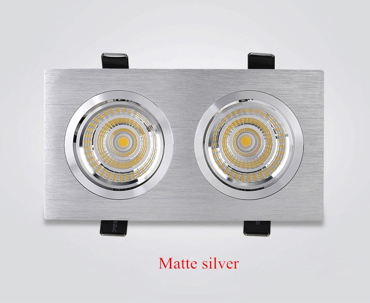 Black Silver Square Dimmable LED COB Downlight 7W 9W 12W 14W 28W 24W LED Recessed Ceiling Downlight LED COB Spot Light AC90-265V