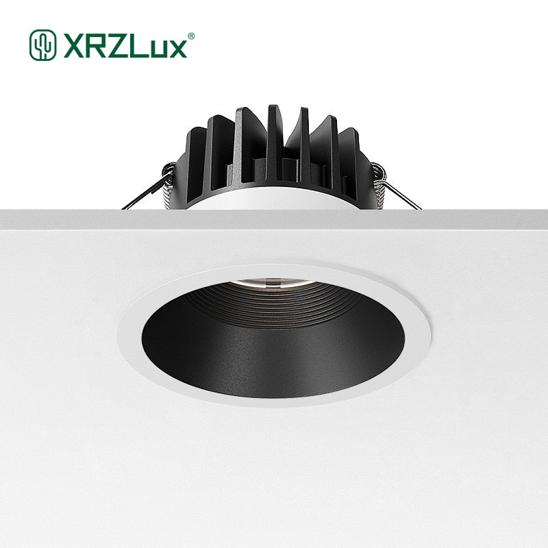 XrzLux High CRI Deep Anti-glare Round Embedded LED Downlight 10W COB Ceiling Spotlight IP65 Waterproof Recessed Led Ceiling Lamp