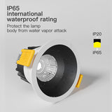 XrzLux High CRI Deep Anti-glare Round Embedded LED Downlight 10W COB Ceiling Spotlight IP65 Waterproof Recessed Led Ceiling Lamp