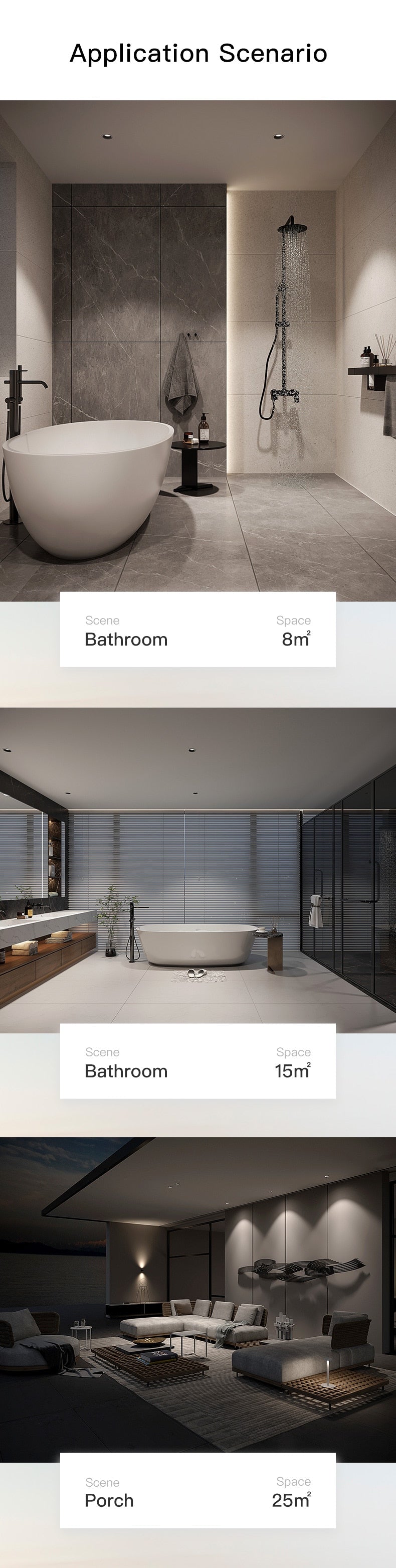 XrzLux High CRI Deep Anti-glare Round Embedded LED Downlight 10W COB Ceiling Spotlight IP65 Waterproof Recessed Led Ceiling Lamp