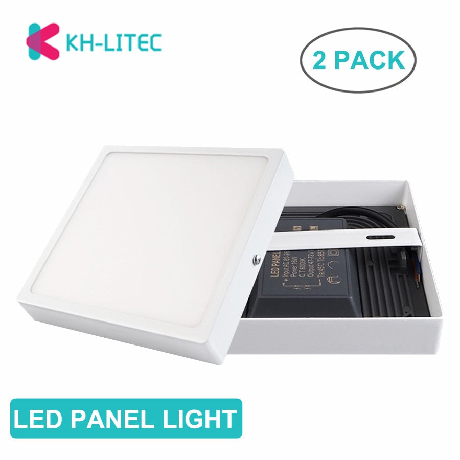 KHLITEC 2 PACK Ultra Thin Design LED panel 8W 16W 22W 30W Ceiling Recessed Led Downlight Square Panel Led Home Indoor Lamp