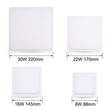 KHLITEC 2 PACK Ultra Thin Design LED panel 8W 16W 22W 30W Ceiling Recessed Led Downlight Square Panel Led Home Indoor Lamp