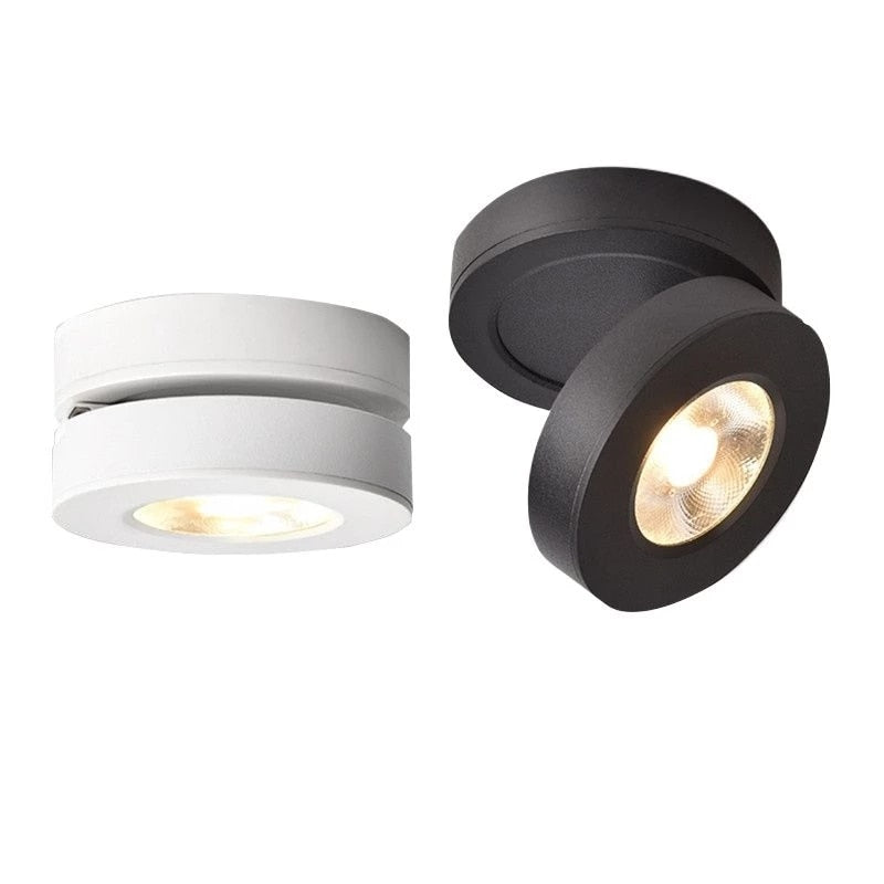 Folding Round shape COB LED Ceiling Lights 7W 9W 12W Surface Mounted Led Downlights Spot Light 360° Rotation AC220V