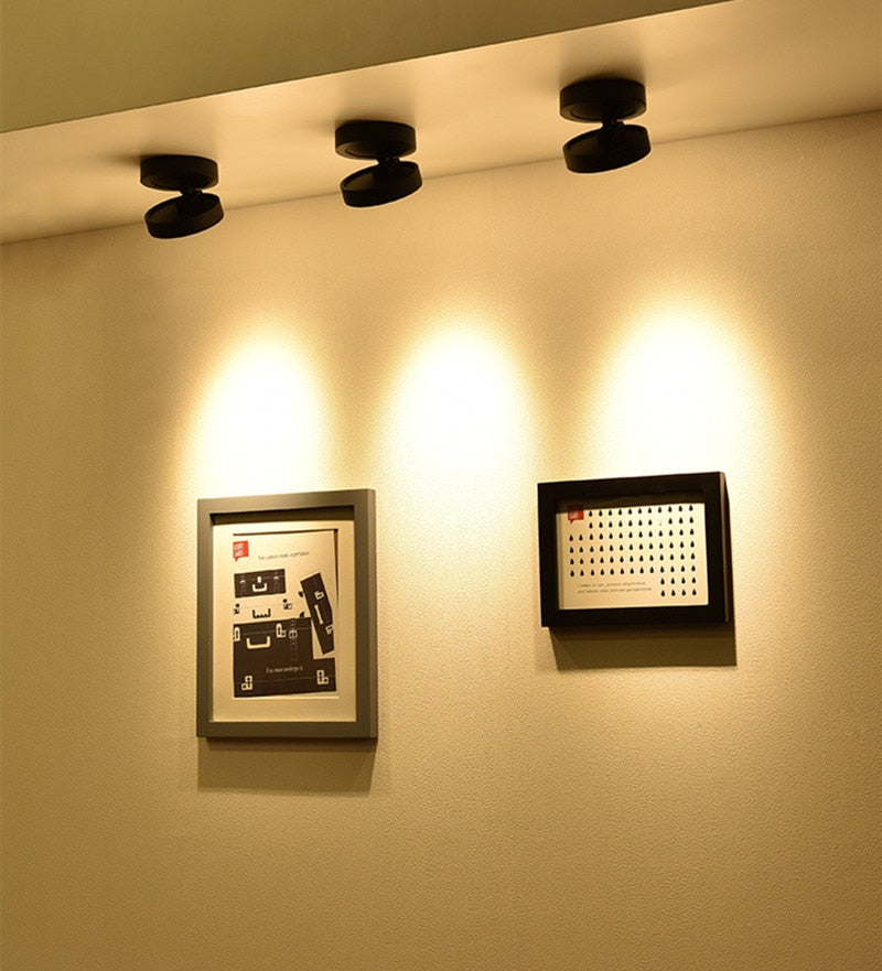 Folding Round shape COB LED Ceiling Lights 7W 9W 12W Surface Mounted Led Downlights Spot Light 360° Rotation AC220V