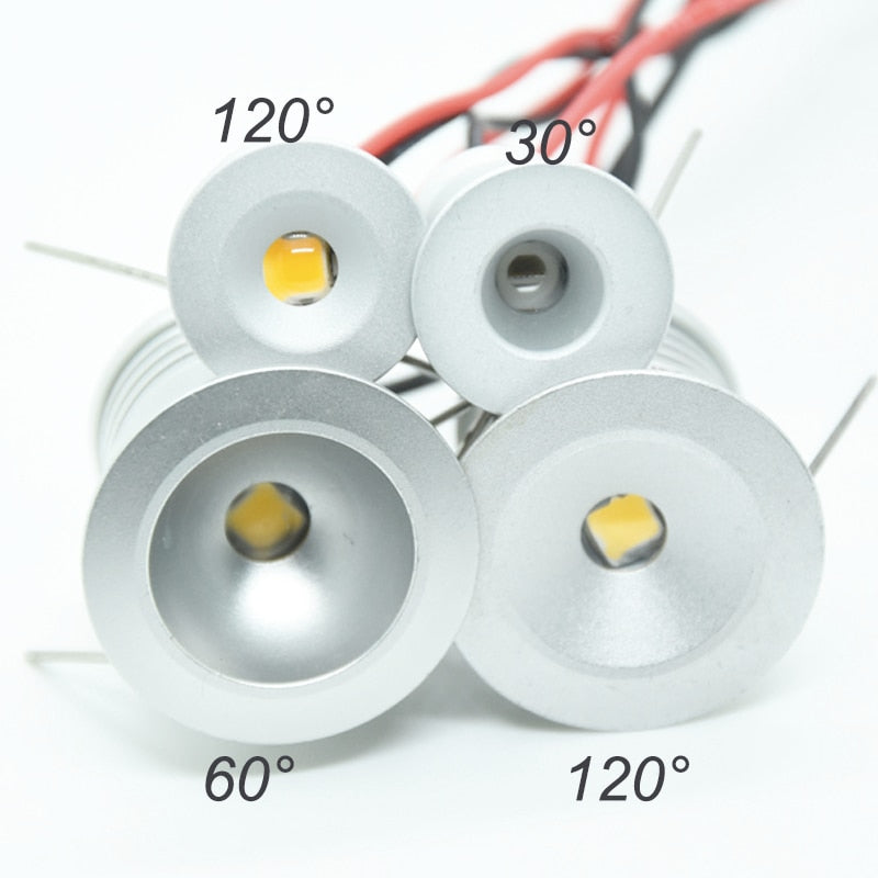 1W IP65 Mini LED Spotlight Dimmable 15mm 2mm Recessed Downlight Indoor 12V Spot Light Ceiling Lamp Showcase Display Lighting