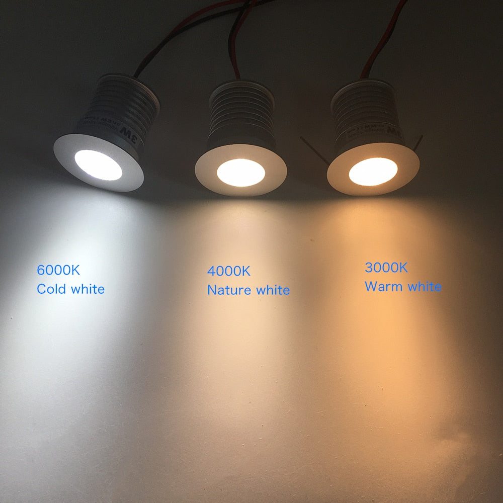 Dimmable 3W Led Spotlight 30MM Ceiling Spot Bulb Lamps DC12V 24V Downlights for Living Room Cabinet Bedroom Home Corridor Light