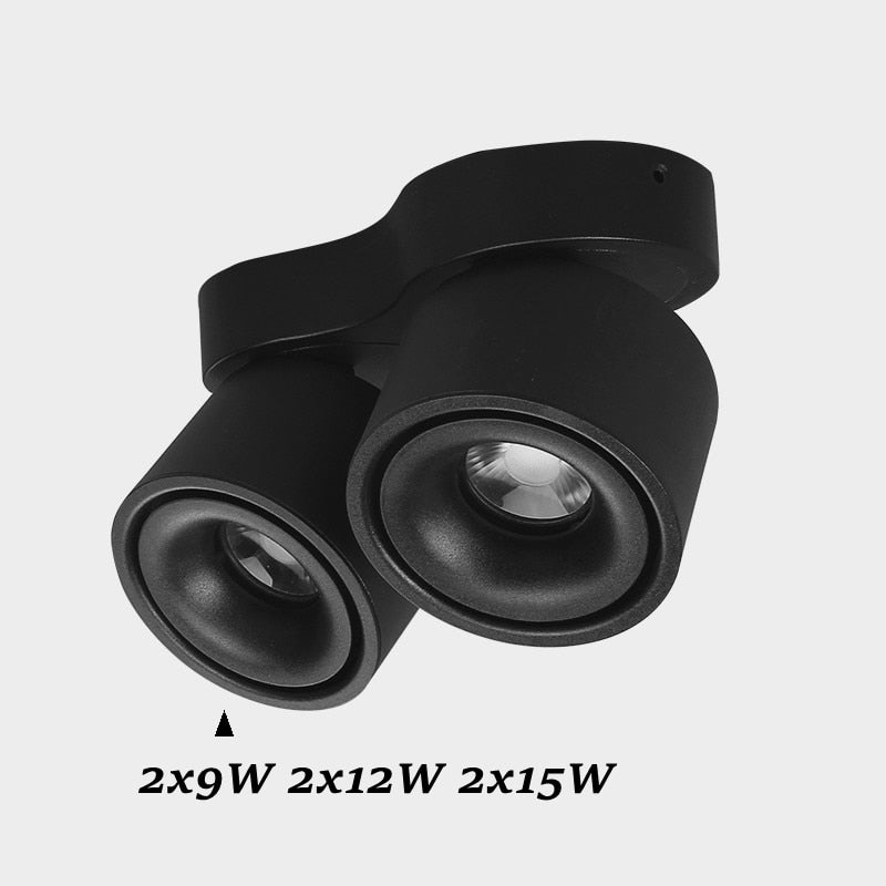 Folding Dimmable Cylindrical COB LED Downlights 9W 12W 15W LED Ceiling Spot lights AC85~265V LED Ceiling Lamps Indoor Lighting