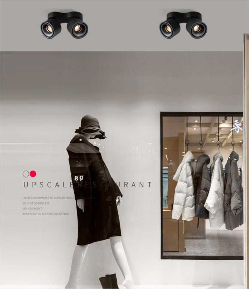 Folding Dimmable Cylindrical COB LED Downlights 9W 12W 15W LED Ceiling Spot lights AC85~265V LED Ceiling Lamps Indoor Lighting