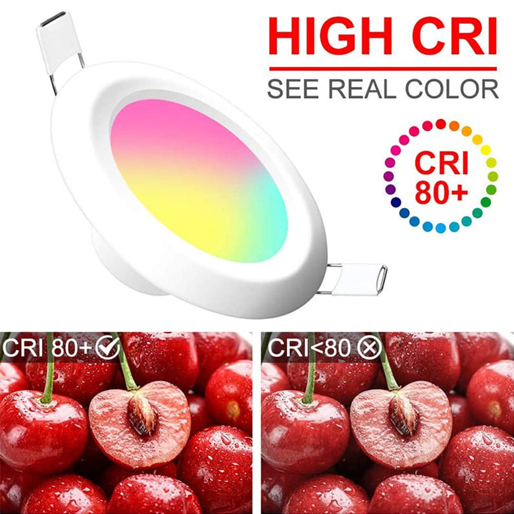 Dimmable LED Spot light 5/10/12W round downlight RGB Recessed Spot Ceiling 220V 110V RGBW Color Changing Lamp for Room Bedroom