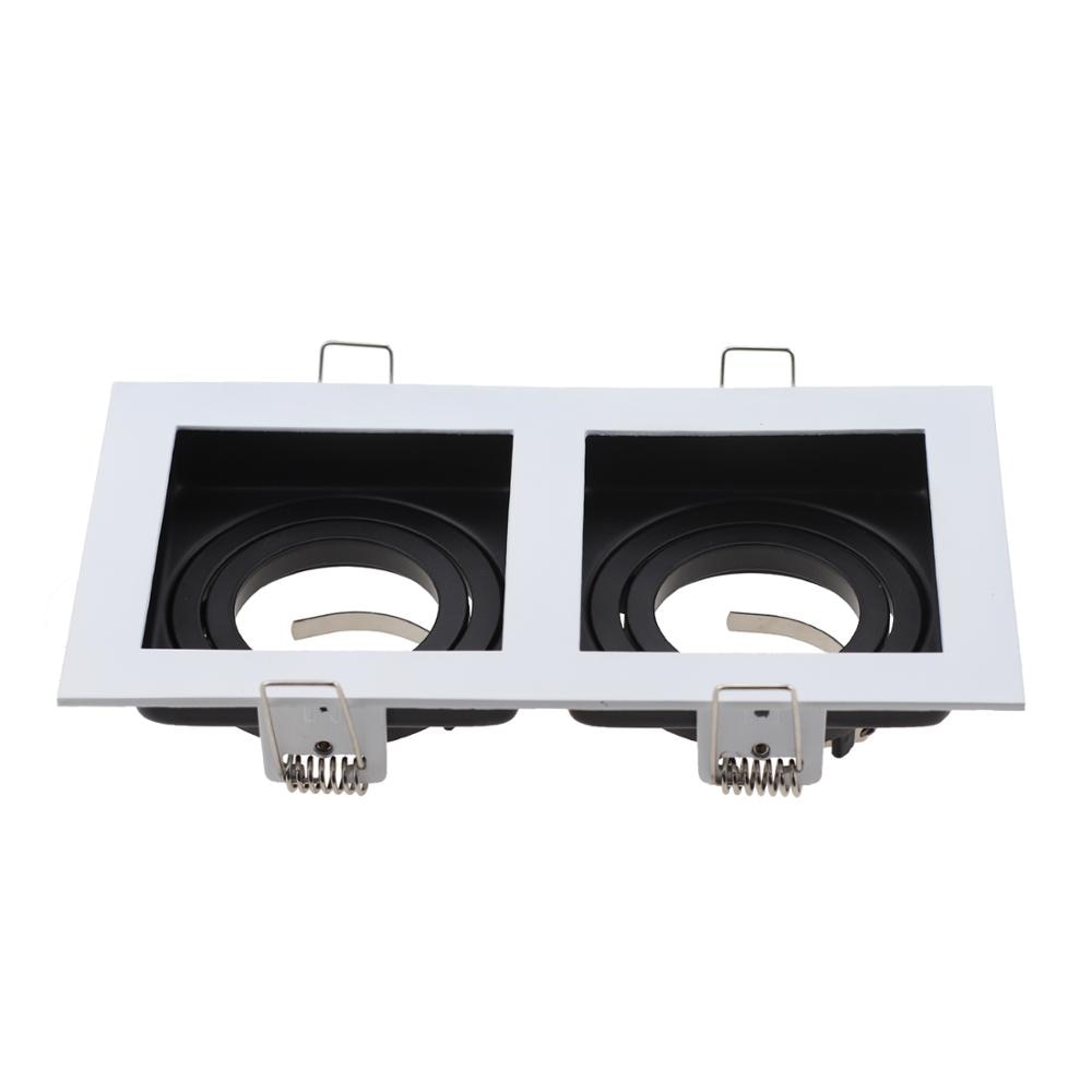 Commercial Lighting Square Led Adjustable Recessed Downlight GU10 Bulb Fixture Holder White Black MR16 LED Spot Lamp Frame