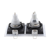 Commercial Lighting Square Led Adjustable Recessed Downlight GU10 Bulb Fixture Holder White Black MR16 LED Spot Lamp Frame