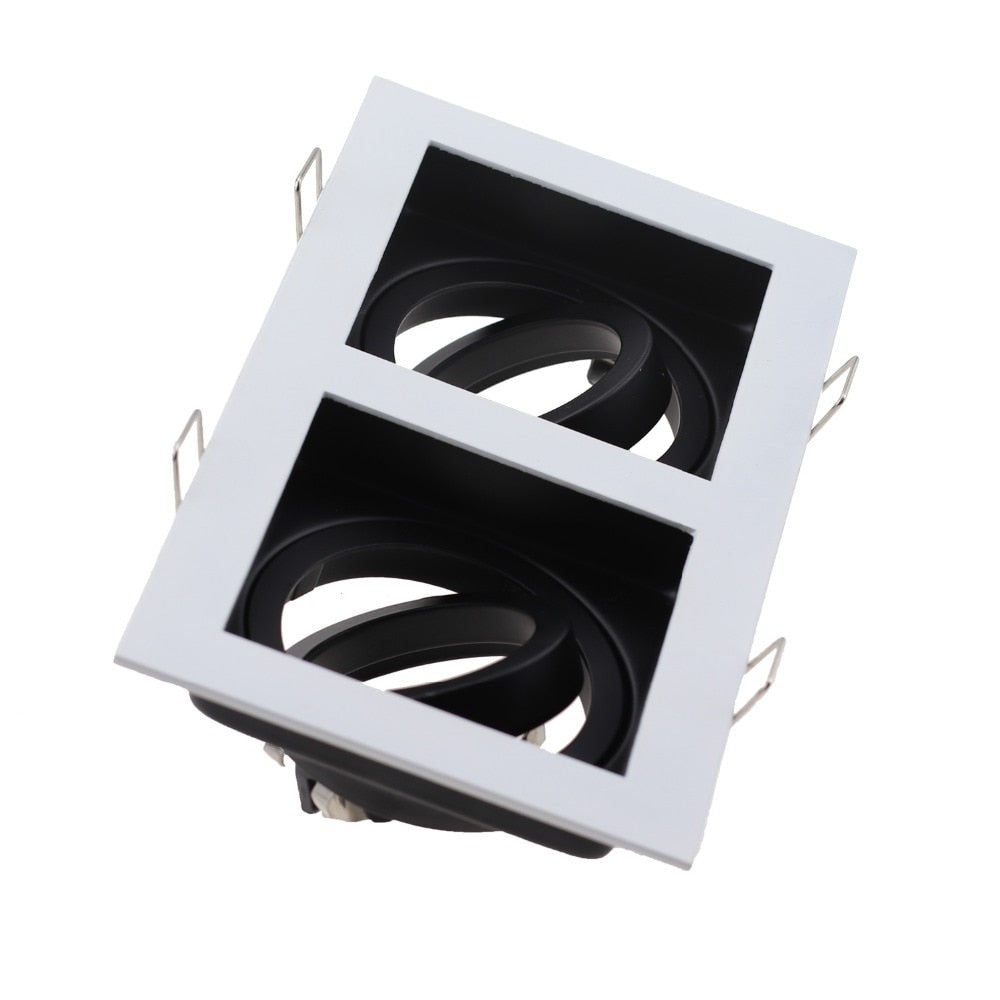 Commercial Lighting Square Led Adjustable Recessed Downlight GU10 Bulb Fixture Holder White Black MR16 LED Spot Lamp Frame