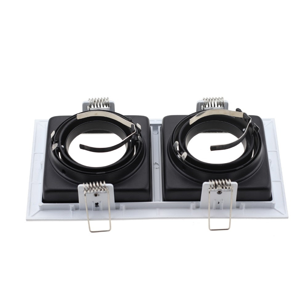 Commercial Lighting Square Led Adjustable Recessed Downlight GU10 Bulb Fixture Holder White Black MR16 LED Spot Lamp Frame