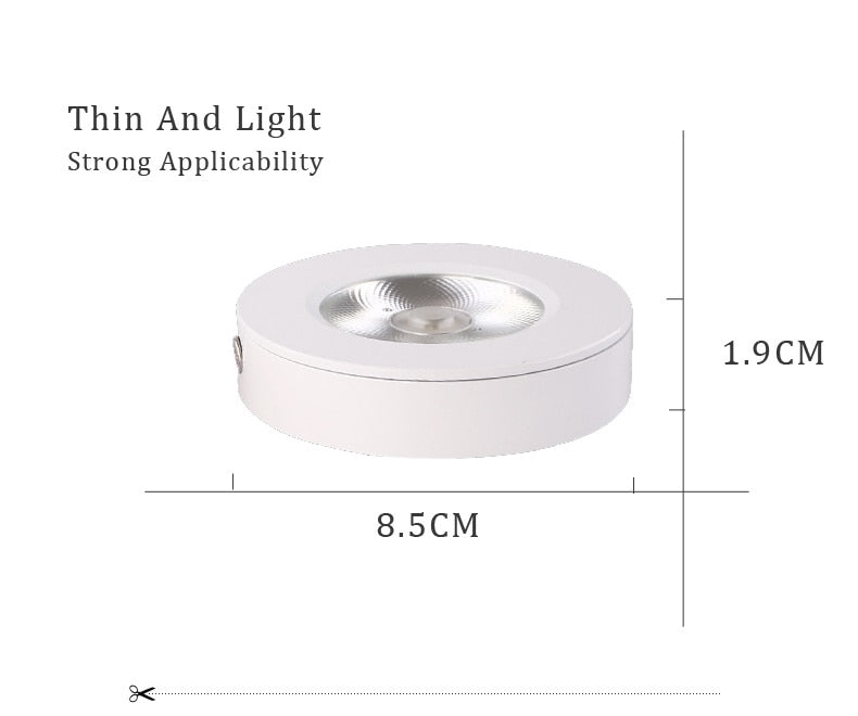 Ultra-thin Downlight Diameter 75mm 5W LED Spotlight Golden Black White Cabinet Light Corridor Surface Ceiling Lamp