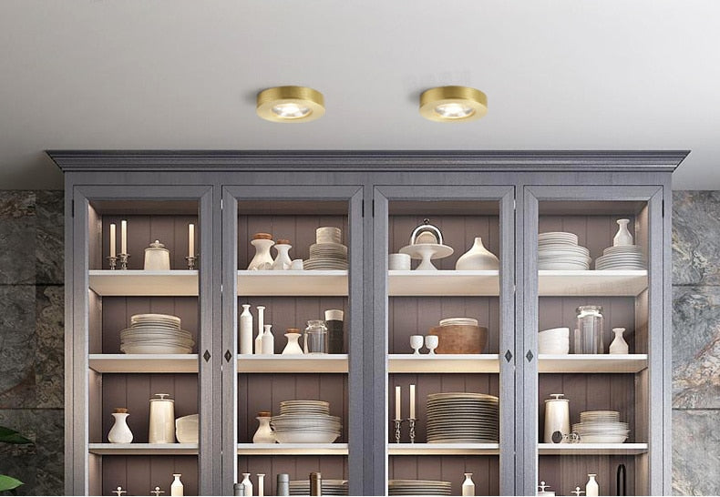 Ultra-thin Downlight Diameter 75mm 5W LED Spotlight Golden Black White Cabinet Light Corridor Surface Ceiling Lamp